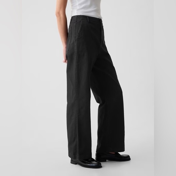 NWT! GAP Black Mid Rise Loose Khakis - Size 0🌷 - Picture 3 of 9